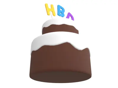 Birthday Cake v1 002 Low-poly 3D model