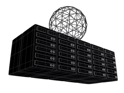 Huge Server Computing Icon v1 001 Low-poly 3D model