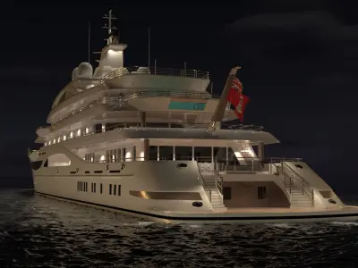  Alaiya Superyacht Night Scene 