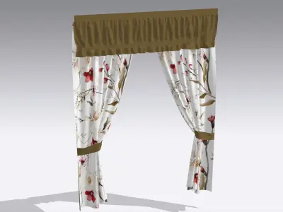 Curtain Low-poly 3D model