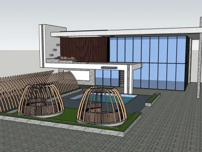 Modern Villa Modeled with SketchUp and Rendered with Lumion  3D model