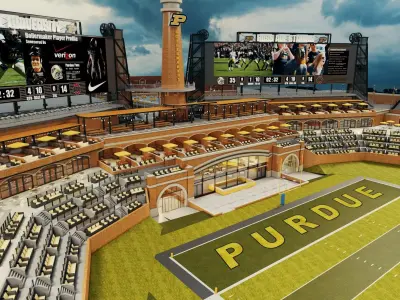 rugby stadium Low-poly 3D model