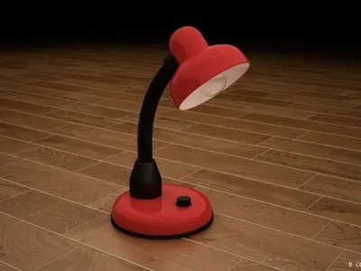 Desk lamp 3D model asset for games animation Interior viz Low-poly 3D model