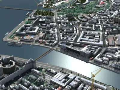 City of St Petersburg Russia Low-poly 3D model