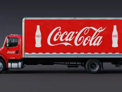 2020 Freightliner M2 106 Box truck Coca Cola Low-poly 3D model