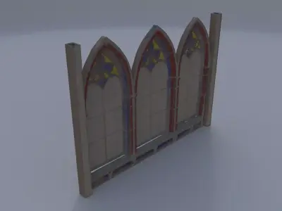 Stained Glass Window Panel 3D model