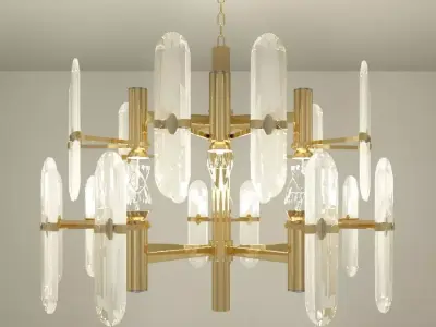 Modern Glass Chandelier 3D model