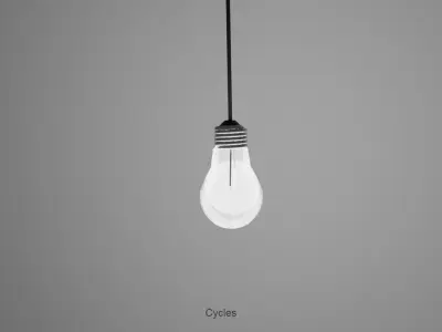 Realistic Bulb light hanging from ceiling Free low-poly 3D model
