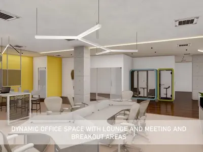 Dynamic Office Space with Lounge and Meeting and breakout Areas 3D model