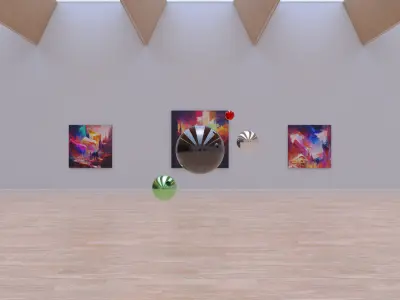 HDRI - Art Museum Gallery Interior 28 - 16384x8192 Texture