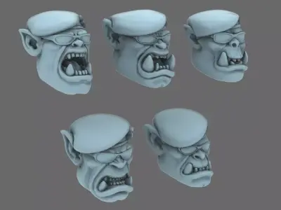 Space Orcs Lads Beret Heads 3D print model