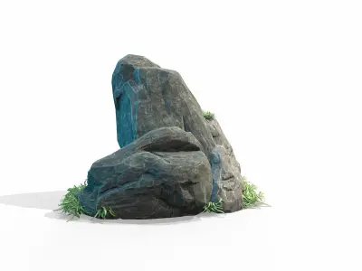 3D Black Rock 4  Low-poly 3D model