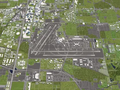 Las Vegas 50x50km 3D City Map 3D model