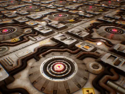 PBR Sci-Fi Industrial Texture 10 Low-poly 3D model