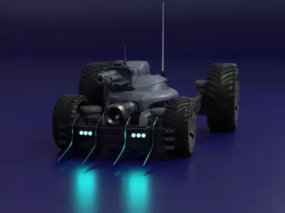 Sci Fi tank Hipoly model 3D model