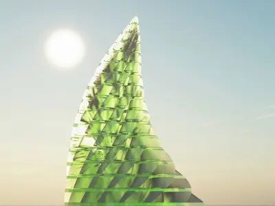 Sci-Fi Spiral Tower 3D model