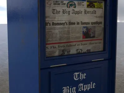 PBR Newspaper Vending Machines Low-poly 3D model