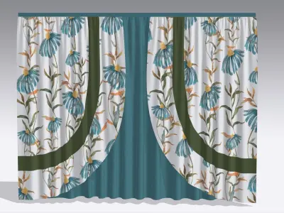 Curtain Low-poly 3D model 85