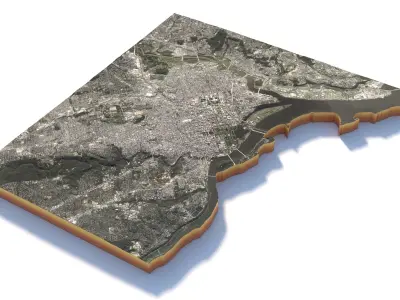 Washington DC USA Terrain City 3D model