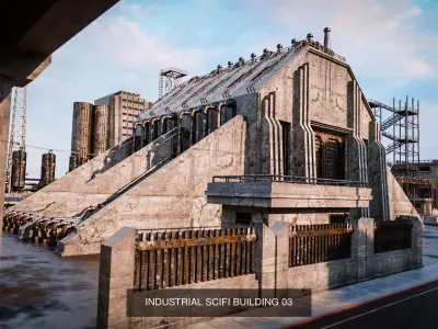 INDUSTRIAL SCIFI BUILDING PACK - 9 BUILDING