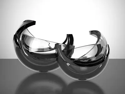Armadillo Sphere Glass Sculpture 3D model
