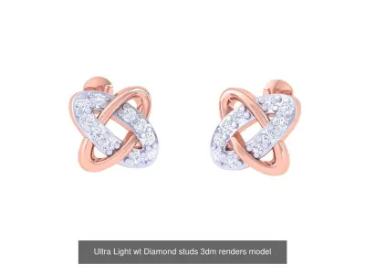 30 Ultra Light wt Diamond studs 3dm renders model  3D Model Pack