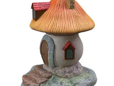 Mushroom Fantasy House Low-poly 3D model