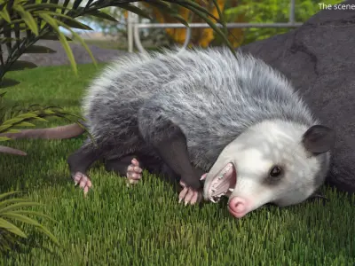  Opossum Dead Pose Fur for Cinema 4D 