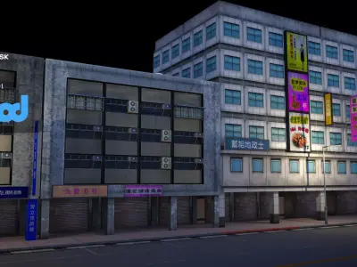 Tw Street Night 3D model
