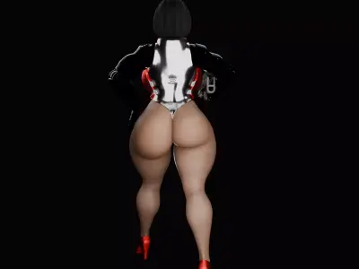 Curvy Sci-fi warrior woman 3D print model