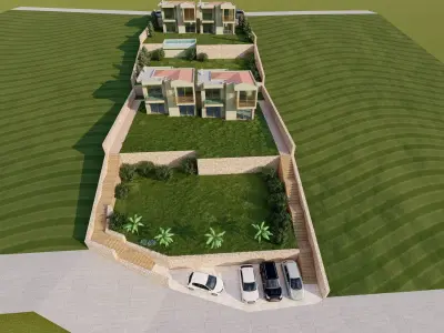 twin villa - Mediterranean coast-lumion-sketchup 3D model
