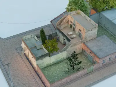 village House full Furnished Low-poly 3D model