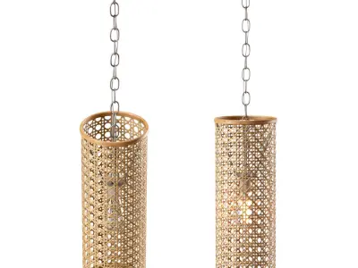 Viliam hanging rattan lamp VR26  3D model