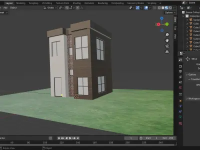 Exterior House Low-poly 3D model