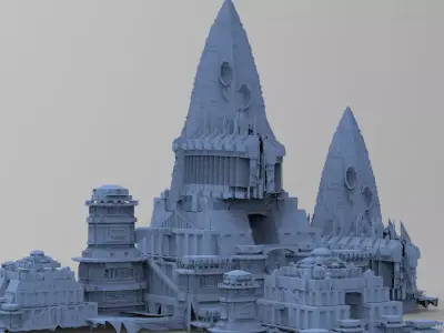 Wizards Master Fortress Towers 3 3D model
