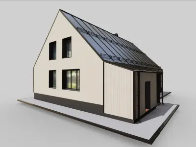 P0022 Modern Residential Barn House 3D model