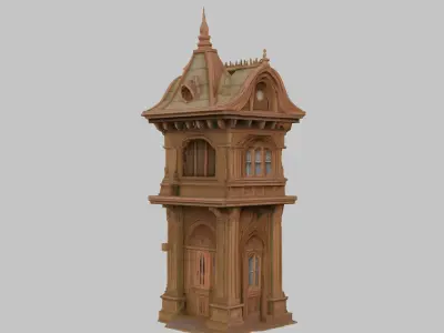 Steampunk Tower 3D Model Low-poly 3D model