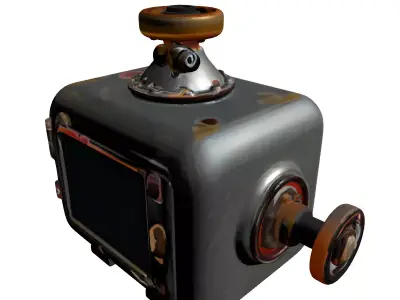 Aged Industrial Control Unit Low-poly 3D model