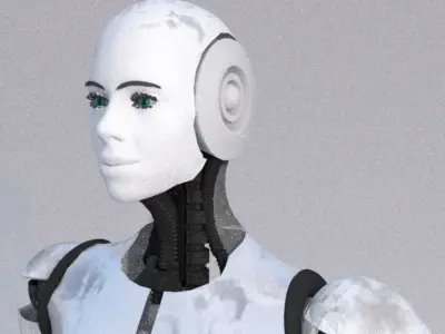 female character robot 3D model