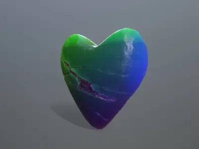 Broken Heart 9 Low-poly 3D model