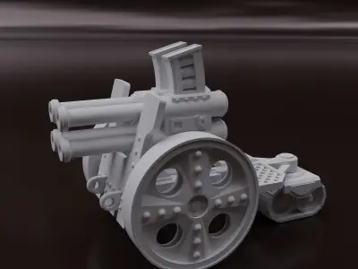 Squat Gun and Support Weapon Carriage 3D print model