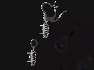 Sapphire and Diamond Teardrop Half Set js0022 3D print model