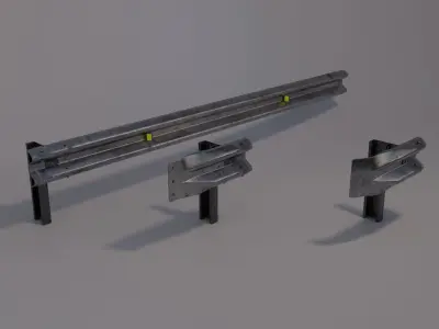 Guard rail Low-poly 3D model