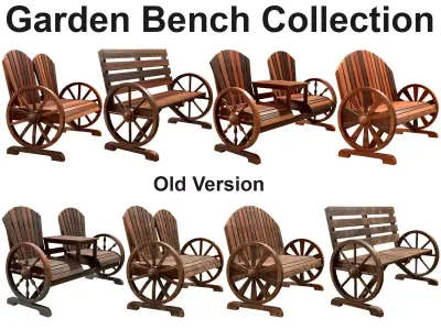Garden Bench Collection 3D Model Pack