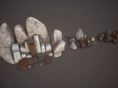 Roman-greek-medieval Mines Pack Low-poly 3D model
