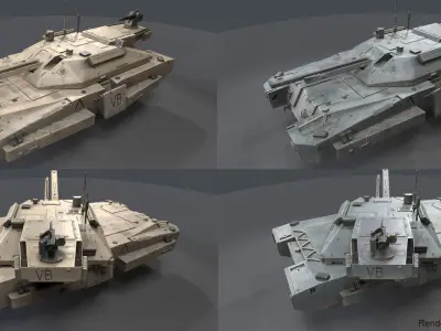 Connelly hover tank Low-poly 3D model