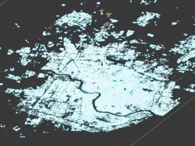 Beijing City Building White Models Terraces Terrain 3D model 3D model