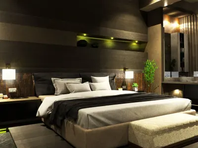 interior bedroom 3d 3D model