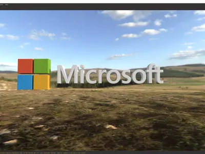 Microsoft LOGO 3d pbr model microsoft logo Low-poly 3D model