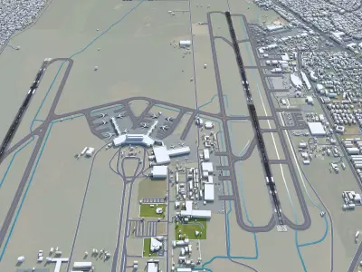 Lagos Murtala Muhammed Airport 10km Low-poly 3D model